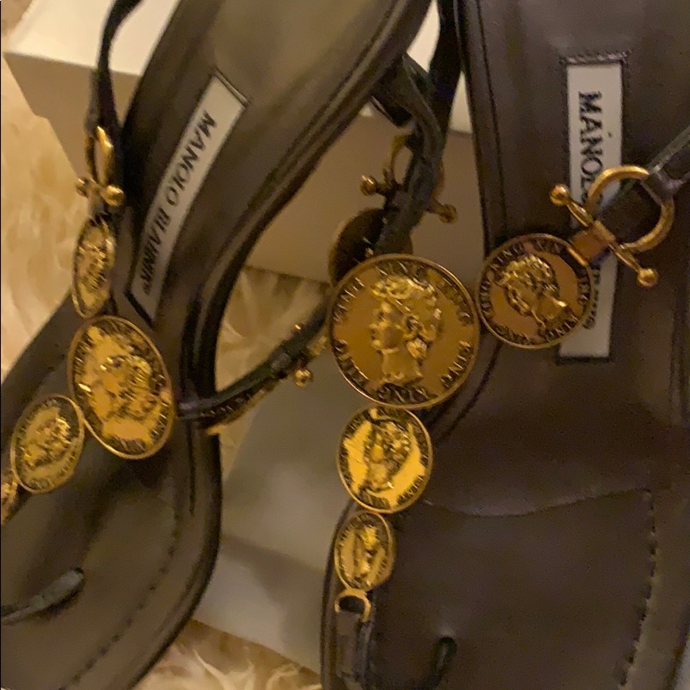 NEW Manolo Blahnik Monete Sandal 50mm - Picture 4 of 8